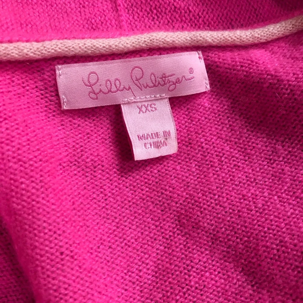 Lilly Pulitzer 100% Linen Holden Cardigan XXSKir Royal Pink Neon Drape Collar